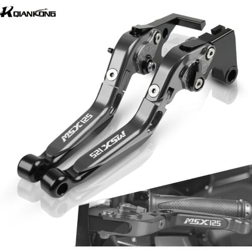 With MSX 125 LOGO Motorcycle Brake Levers Adjustable Brake Clutch Lever Handlebar For Honda MSX125 2014 2015 2016 2017 2018 2019