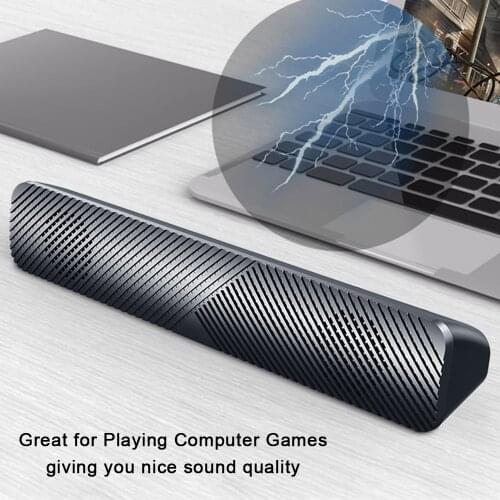 SADA V-108 Speaker Bar USB Powered Computer Speakers 4D Stereo HiFi Sound Computer SoundBar Rich Bass Speaker for PC TV Desktop
