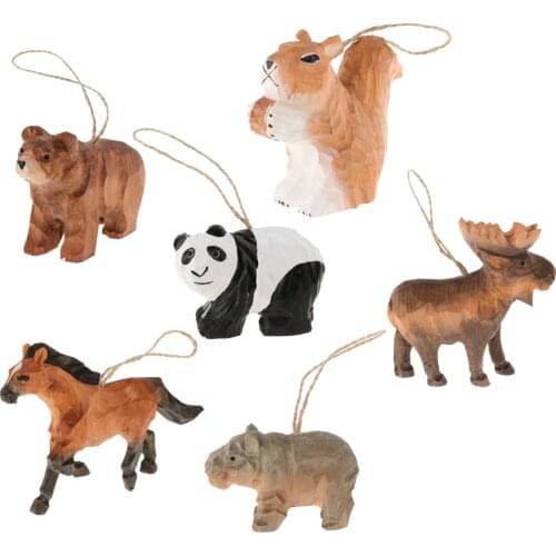 Blesiya Hand Carved Wooden Animals Ornaments Statue Figurine Home Decoration