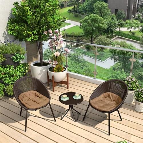 3pcs /set iron frame with PVC plastic seat chair and small coffee table leisure set outdoor chairs blacony chair 2 colors