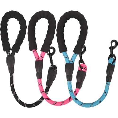 Pet Leash Short Explosion-proof Reflective Round Rope for Dog Walker Pet Collar Dog Leash