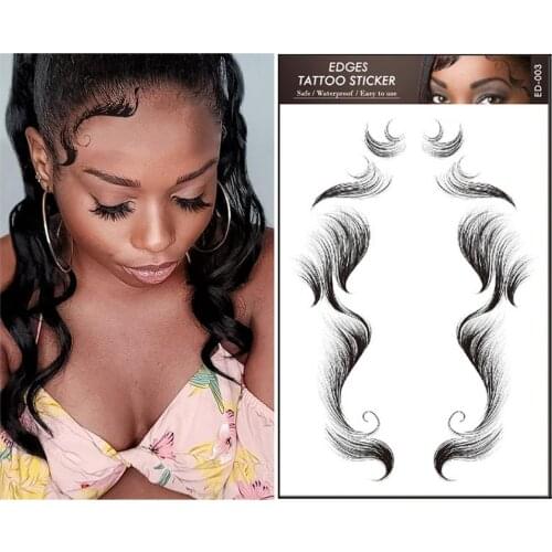 Hair Edge Tattoo Sticker Temporary Edges Bangs Tattoo Stickers Waterproof Easy To Use Create A Beautiful Visual Effect