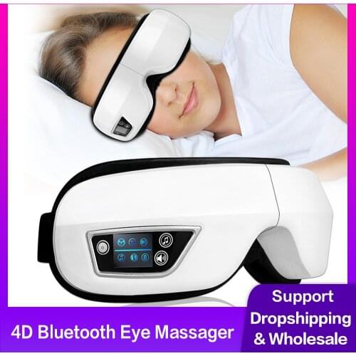 4D Smart Eye Massager Electric pressure therapy Vibration Heating Air Pressure Sleeping Mask Bluetooth Music Eyes Care Tool