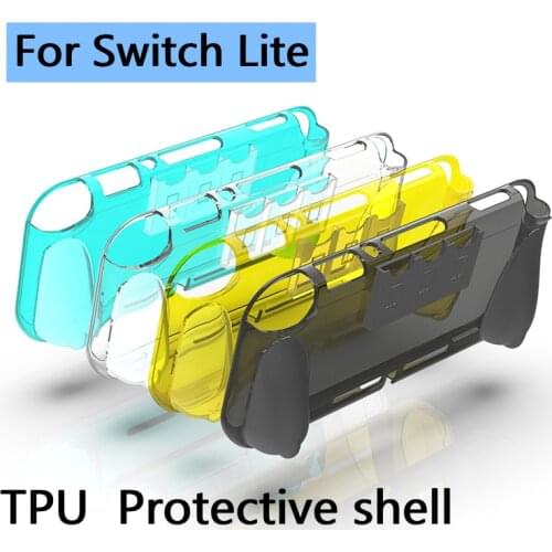 POWKIDDY TPU Protective Soft Silicone Stand Function Switch Lite Mini Case Hand Grip Skin Shell Cover Holder Console Game Card