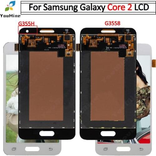 For Samsung Galaxy Core 2 G355 G355H LCD Display Touch Screen Digitizer Panel Monitor Module Sensor For Samsung core 2 G3558 lcd