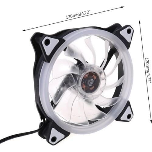 1Set 120MM Computer PC Laptop Case Cooling Fan Adjustable RGB LED Light Cooler Quiet Cool Fan with Screws Accessories Kit