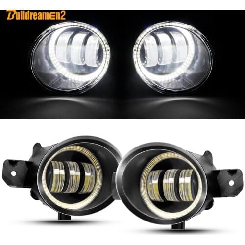 2 Pieces Car Angel Eye Fog Light 30W LED Lens DRL Fog Driving Lamp For Nissan Qashqai Teana Rogue Juke Micra Sunny Sentra NV400