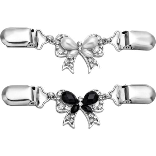 2 Pieces Novelty Sweater Collar Clips Cardigan Clip Dresses Shawl Brooch Clips for Daily Wear