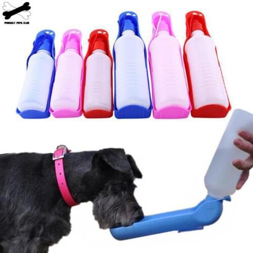 250/500ml Dog Water Bottle Feeder With Bowl Plastic Portable Water Bottle Pets Outdoor Travel Pet Drinking Water Feeder 23