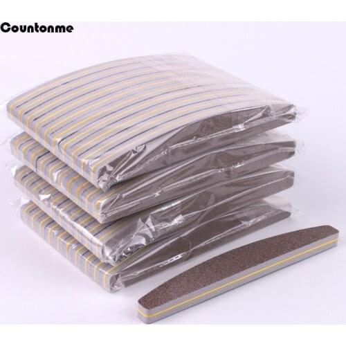 50Pcs Sponge Block Nail File 100/180 Boat Nail Buffer Gel Polisher Lime a Ongle Brown Sanding Buffer Manicure Tools Supplier