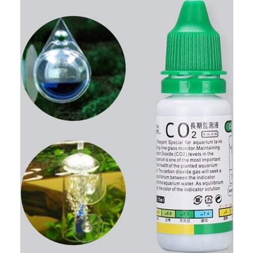 Aquarium CO2 Indicator Solution Fish Tank Liquid Test Plants Supplies Long Term