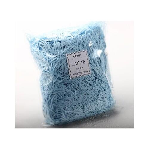 Free shipping 100g/lot sky blue Natural lafite grass shredding creative candy box gift box filler wedding supplies