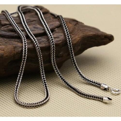 Silver 925 String Weave Cord Chain For Necklace Men Women Senior Craft 100% Real 925 Sterling Silver Material Dia 2mm, 45~80cm