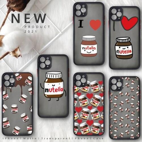 Nutella Chocolate cartoon Phone Case matte transparent For iphone 7 8 11 12 plus mini x xs xr pro max cover