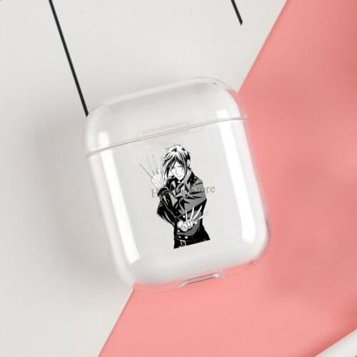 Black Butler Sebastian Michaelis Cases For Apple AirPods 1 2 Case Clear Wireless Bluetooth Earphone Case Protective Shell