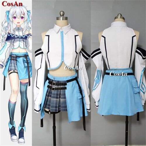 Hot Anime Virtual Youtuber Sasha Cosplay Costume Lovely Grid Unifrorn Skirt Activity Party Role Play Clothing Custom-Make Any