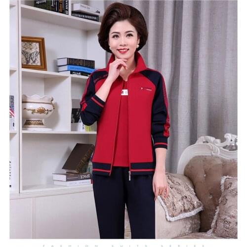 Cotton Women 3 Piece Set Autumn Winter Clothes 2021 Jacket Short Sleeve T-shirt Pants Jogging Suit Womens Sets Couple models