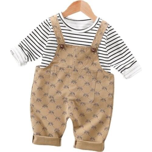 New Spring Autumn Fashion Baby Girl Clothes Children Boys Sport T-Shirt Overalls 2Pcs/Sets Toddler Casual Costume Kids Clothing