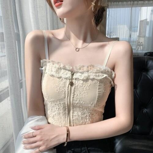 Summer Newest Womens Summer Vest Lace Sleeveless Sling Blouse for Female
