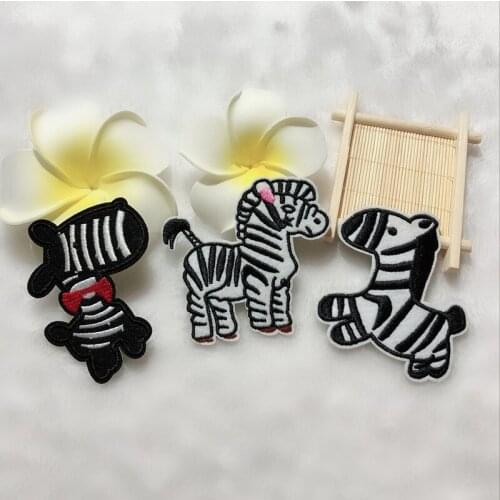 PGY Hot Sell children zebra series Embroidered Patch Iron On Patches For Clothing Motor Jacket Fashion T-shirt Stickers Clothes