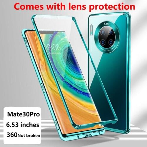 360 Full Protection Magnetic Case For Huawei P40 P30 Pro Mate 30 20 Pro Camera lens glass cover metal bumper Honor 30 S V30 Pro