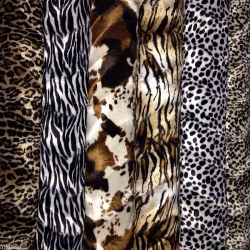 ANIMAL PRINT VELBOA FAUX FUR VELOUR FABRIC CRAFT MATERIAL 60" WIDE M220