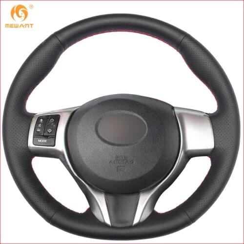 MEWANT Black Artificial Leather Car Steering Wheel Cover for Toyota Yaris 2012 2013 2014 2015 2016 2017 Interior Accessories