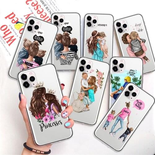 Cute Super Mama Cartoon Phone Cases for IPhone 12 Mini Pro 7 8 Plus 11 Pro X XS MAX XR Mother Soft TPU Cover Coque Concha Fundas