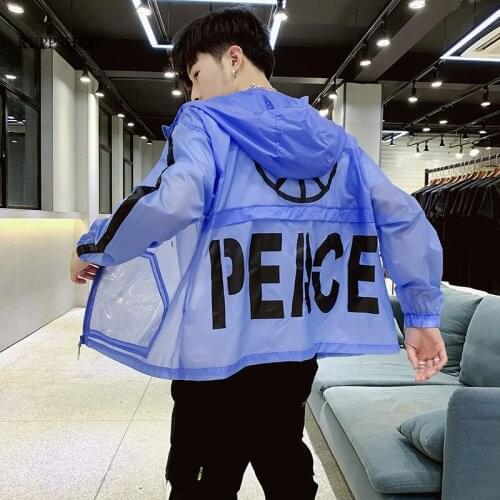 2021 Jacket Men Zipper Spring and Summer Casual Solid Color Letter Hooded Jacket Men Jacket Slim High-Quality Dust-Proof Jacket
