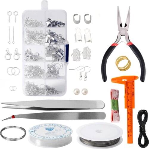 10grids Open Jump Rings Split Rings Lobster Clasps Earring Hook Cord Pliers Set For Jewelry Findings Making Jewelry Accessories