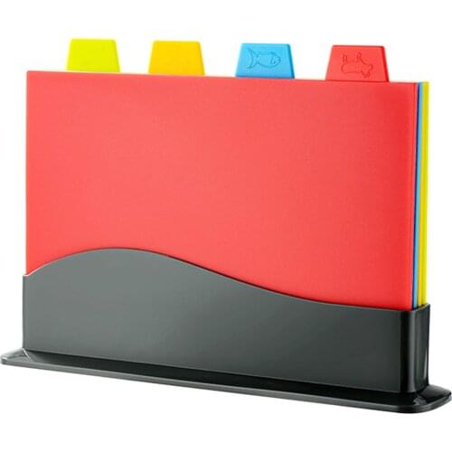 Schnesland Plastic Cutting Board Sets with 4pcs Mats Kitchen Utensils