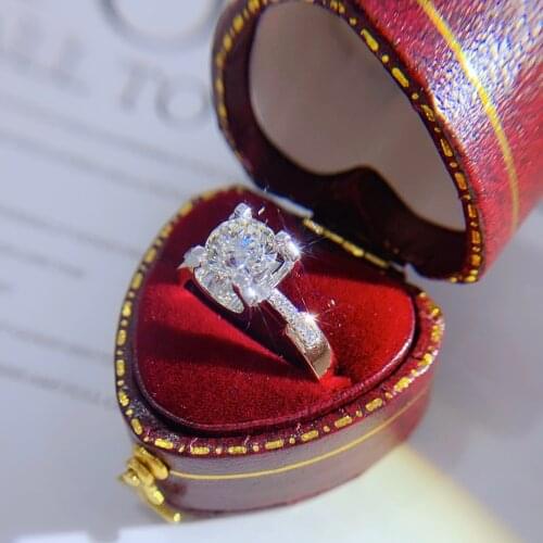 18k White Gold Round Cut 0.7carat FG SI Natural Diamond Engagement Ring side Stone 0.07ctw Real Diamond Fine Ring