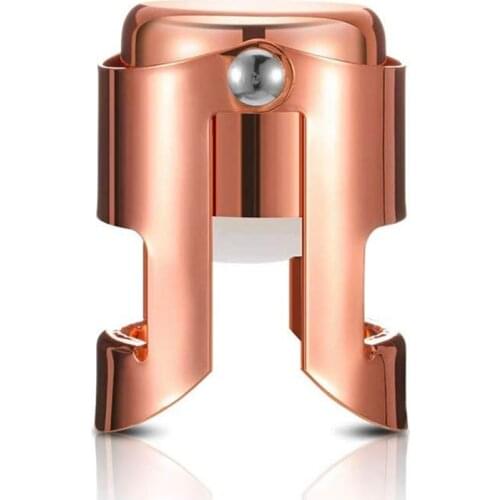 Champagne Bottle Stopper Rose Gold Stainless Steel Champagne Sealer Plug Super Powerful Vacuum Seal Reusable Wine Saver