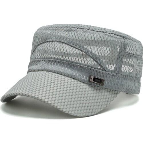 Adjustable Outdoor Sun Hats Mesh Baseball Cap Casual Flat Breathable Hat Men Snapback Male Summer Riding Fishing Cap