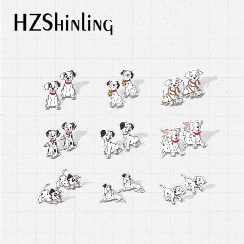 2021 New Arrival Kawaii Dalmatian Dog Family Characters Epoxy Handcraft Jewelry Acrylic Stud Earrings