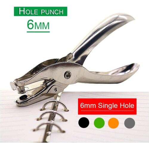 School Office Metal Single Hole Puncher Hand Paper Punch Single Hole Scrapbooking Punches 8 Pages All Metal Materials 1-2 Pcs