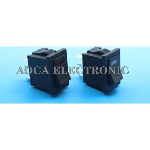 KCD1-101N-3 3V LED illuminated rocker switch light t85 250vac Rocker Switch Single Pole ON OFF With 12V/24/220V Lamp