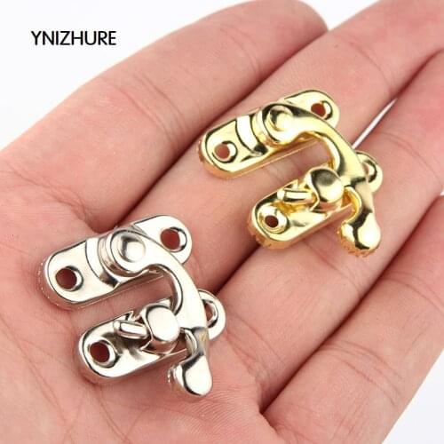 YINZHURE 30PCS 29*33mm Decorative Jewelry Gift Box Wooden Box Hasp Antique Suitcase Hook Gold Silver With Screws