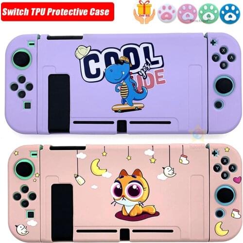 Cute Cat Switch Protective Shell Full Hard Cover Shockproof For NS JoyCon Controller Housing Case For Nintendo Switch Accessori