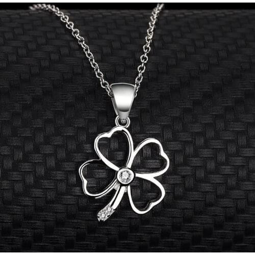 S925 Sterling Silver Four leaf clover Ladies Secklace Europe And The United States Fashion Simplicity Necklace Jewelry Pendant