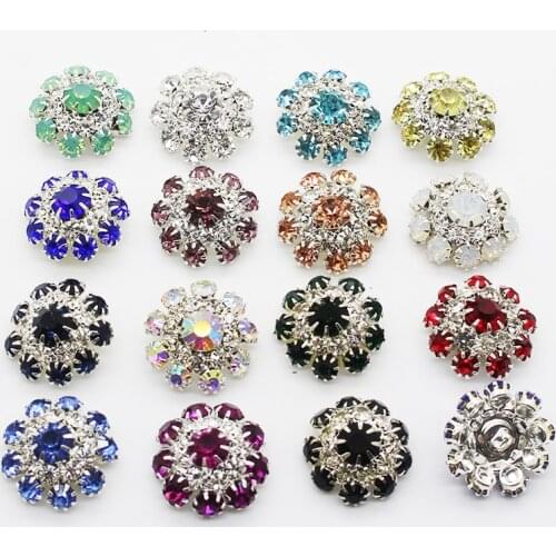 ZMSEY Special 5Pcs Global Explosive Rhinestone Electroplating Alloy Decorative Button DIY Handmade Garment Sewing Button