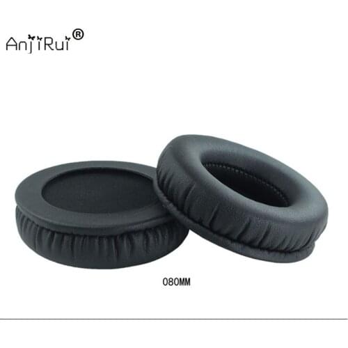 1 pair,ANJIRUI black protein skin memory cotton thickening 80MM headset sets sponge sets Headphone Pillow Replacement ear pads