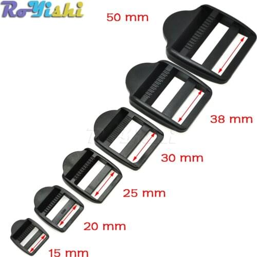 1pcs Ladder Lock Slider Plastic Buckles Backpack Straps Webbing Black+Wholesale