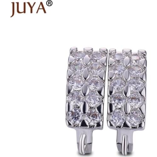 Gold Rose Gold Black Fashion High Quality Copper Cubic Zirconia stone Earrings Hooks Fastener Clasps 10pcs / 5pairs