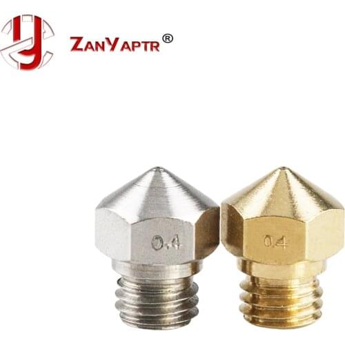 5pcs MK10 3D printer Reprap Makerbot2 M7 Brass Stainless steel Nozzle 0.2/0.3/0.4/0.5/0.6/0.7/0.8/1.0/2.0mm For 1.75mm Filament