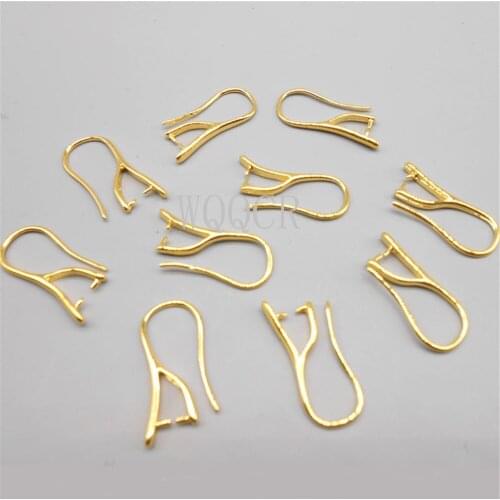 50/100PCS Wholesale DIY Jewelry Making 18K Gold Smooth Hook Earrings For Crystal Stone Earring Accessories