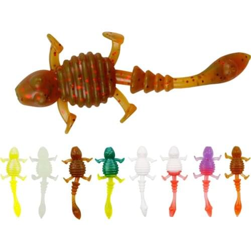 8pcs/lot larva soft fishing bait Insect lures 5cm/1g Artificial Long tail with many knots Silicone Baits aroma Minnow Swimbait