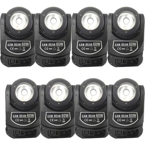 8pcs/lot DMX512 DJ Equipment Lighting 60W Led Moving Head Spot Light 60w led beam moving heads fast 60watt robotic lights