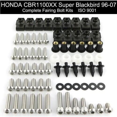 Fit For Honda CBR1100XX 1997-1999 2000 2001 2002 2003 2004 2005 2006 2007 Complete Full Fairing Bolts Kits Screw Stainless Steel