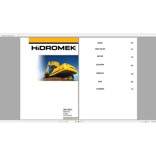 Hidromek 5,83GB Excavator, Wheel Loader, Backhoe Loader Service & Part Manual DVD